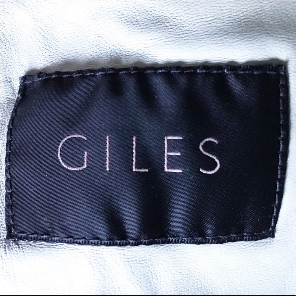 Giles Grey Leather Cropped Moto - Picture 4 of 11